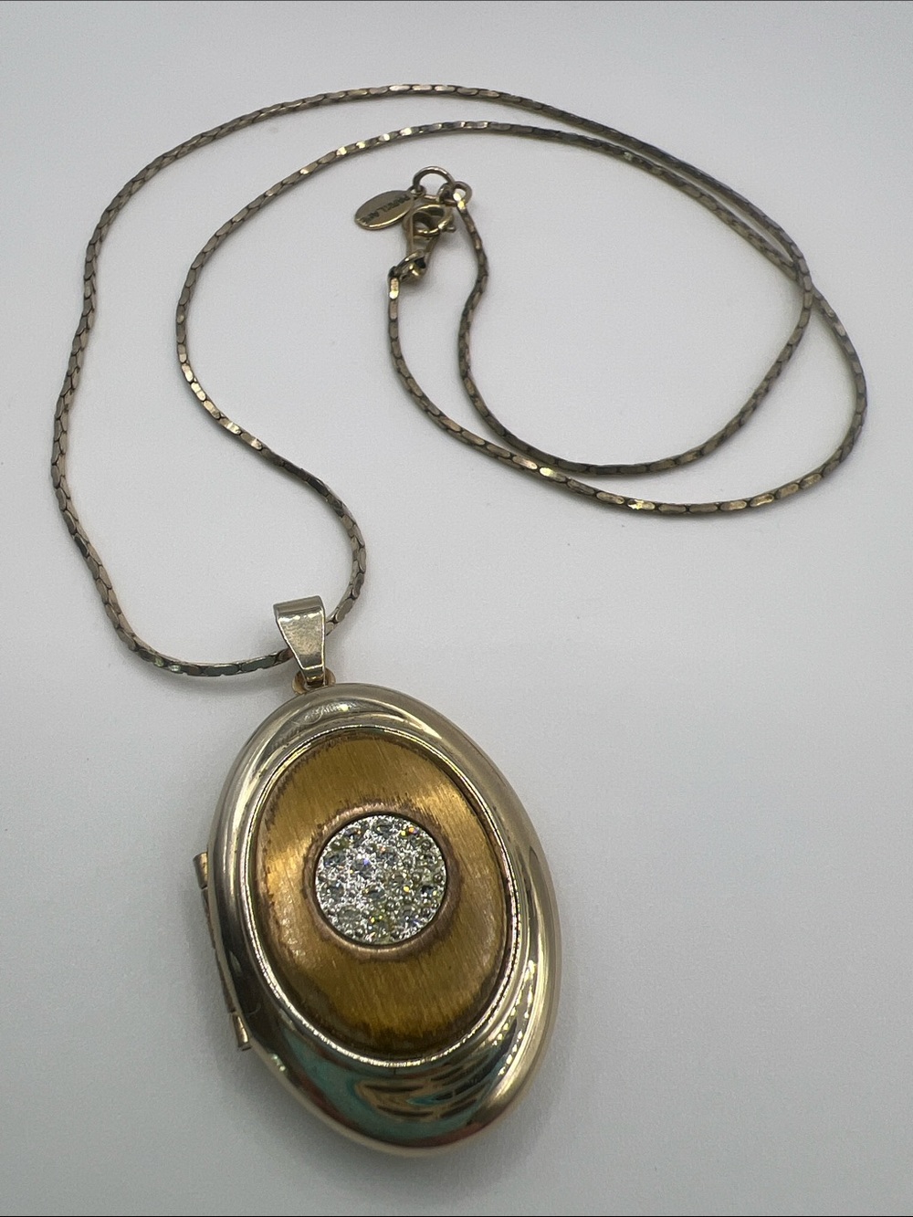 Vintage Parklane Gold Tone Long Pendant Locket Necklace